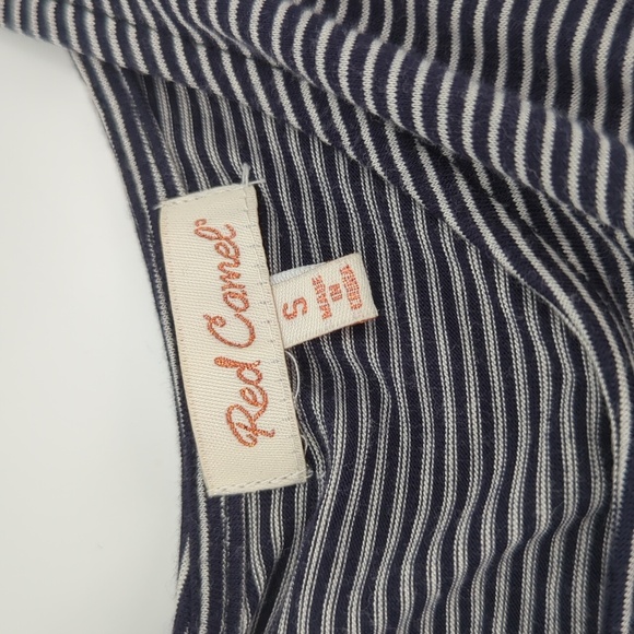 Cold Shoulder Blue and White Striped Shirt - Picture 6 of 6